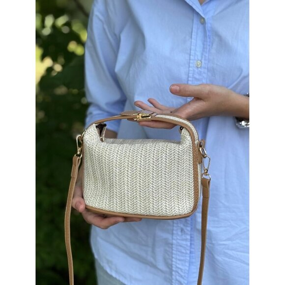 Women Woven Straw Crossbody Bag Boho Summer Handbag Casual Chic Purse